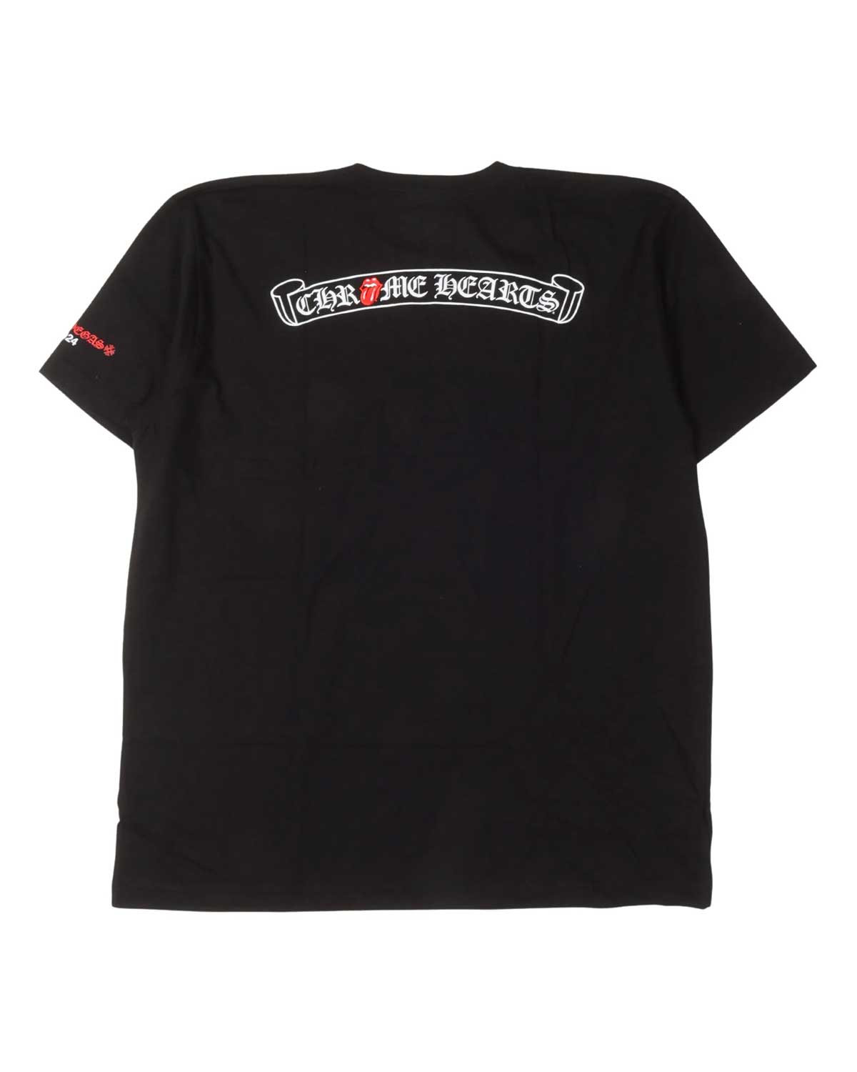 Chrome Hearts Rolling Stones Neck Logo Tee Black