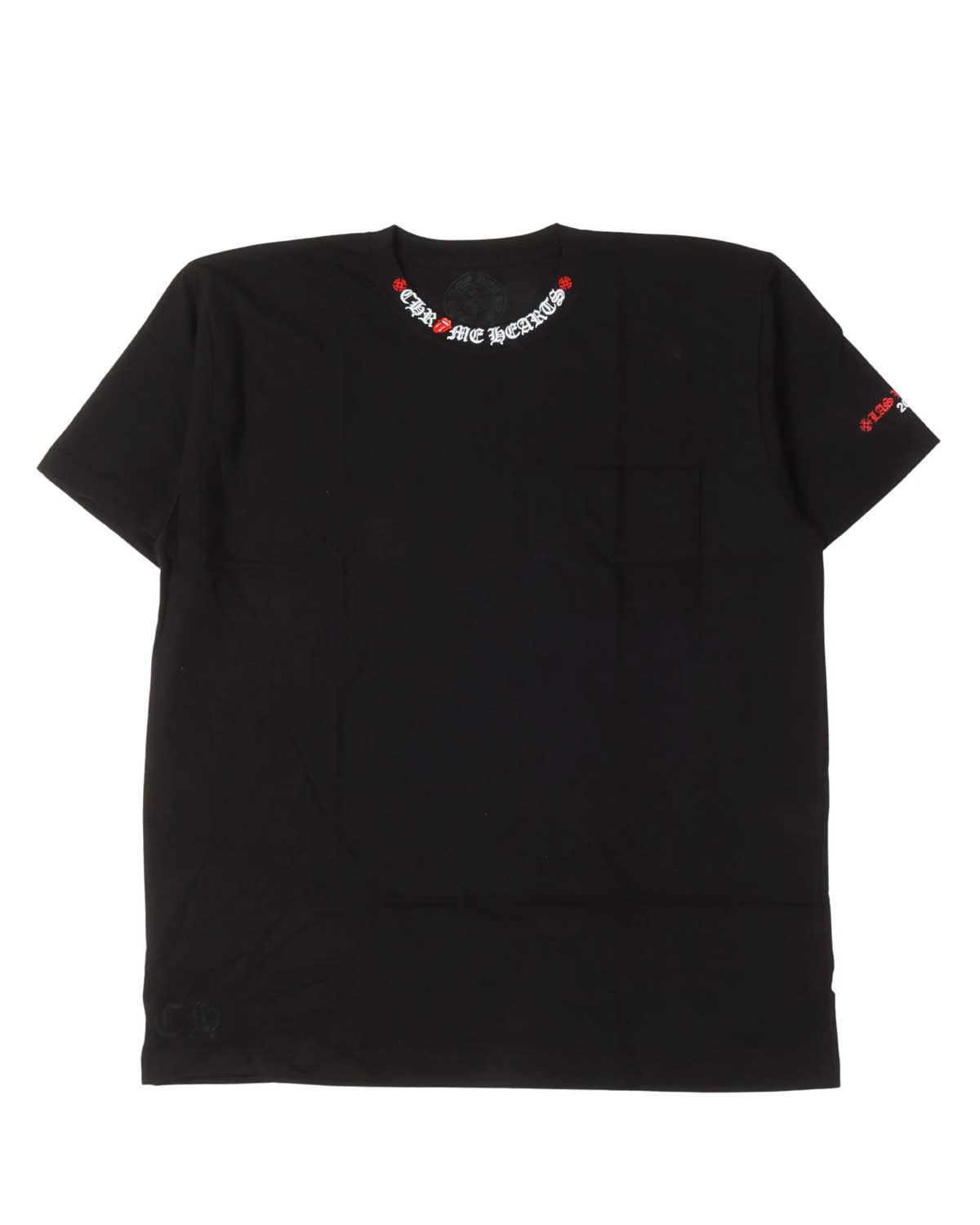 Chrome Hearts Rolling Stones Neck Logo Tee Black