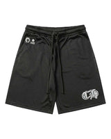 Chrome Hearts Sports Mesh Varsity Shorts Black/Silver