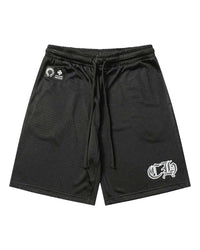 Chrome Hearts Sports Mesh Varsity Shorts Black/Silver