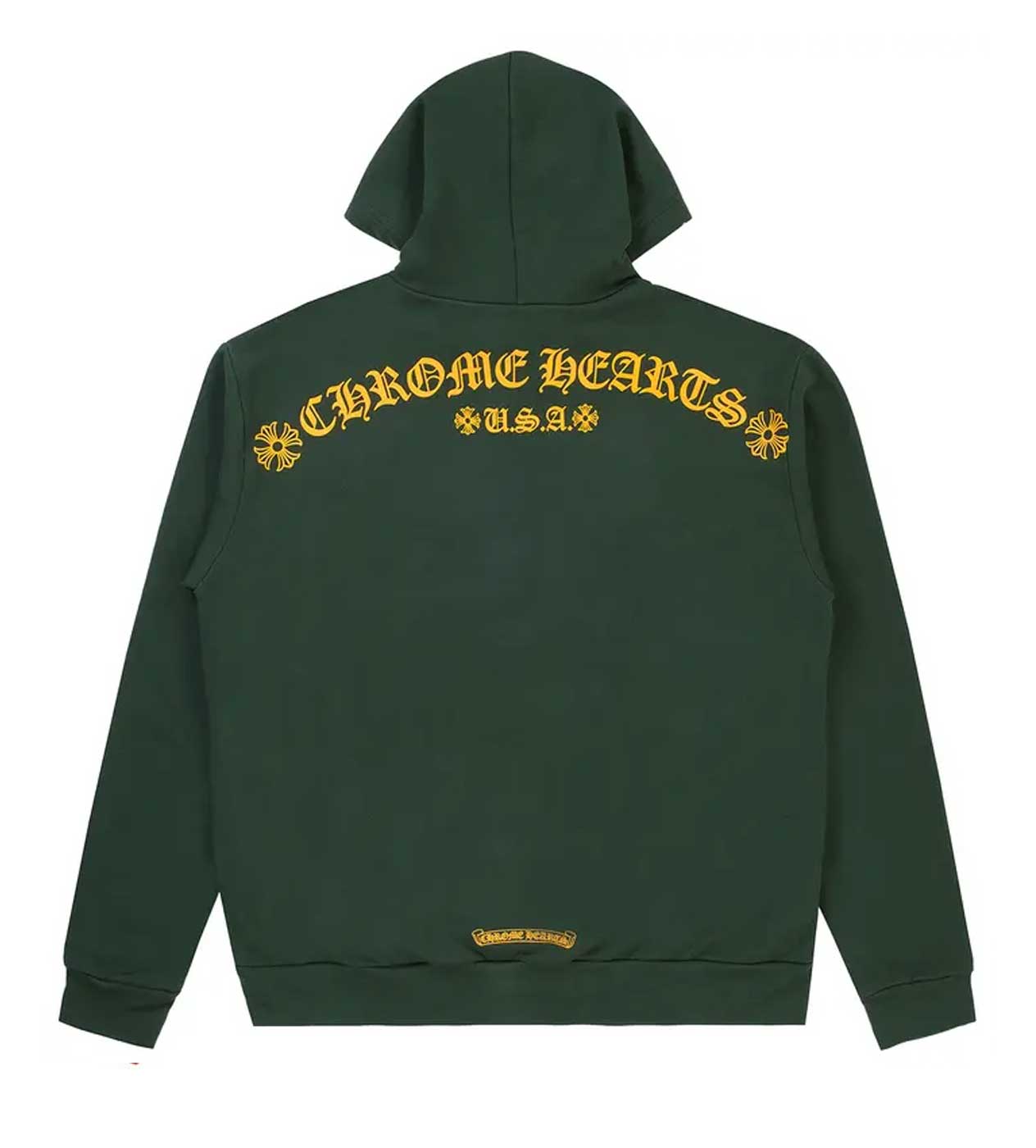Chrome Hearts T Bar Logo Hoodie Green/Yellow