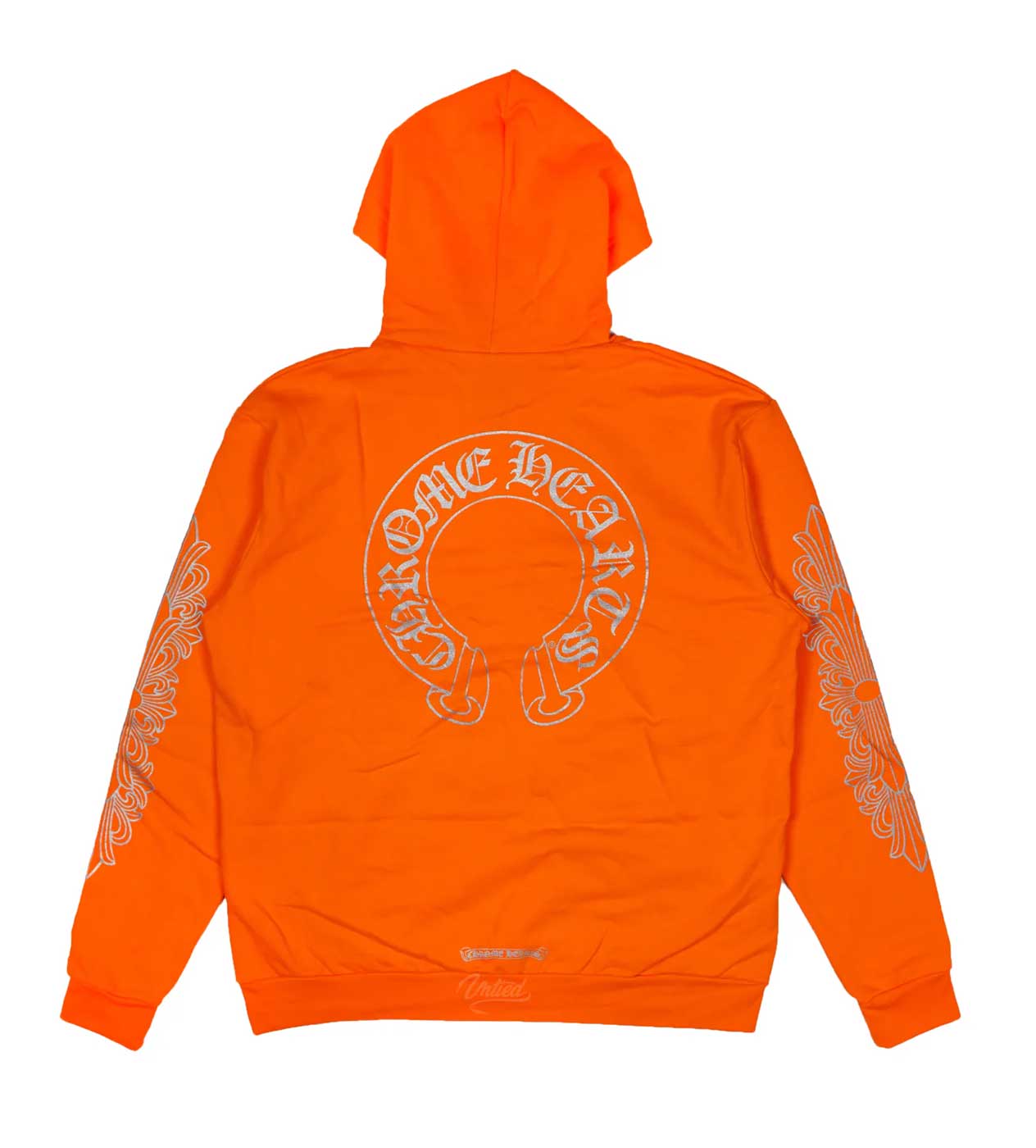 Chrome Hearts Ultra Miami Horseshoe Hoodie Orange/Silver back