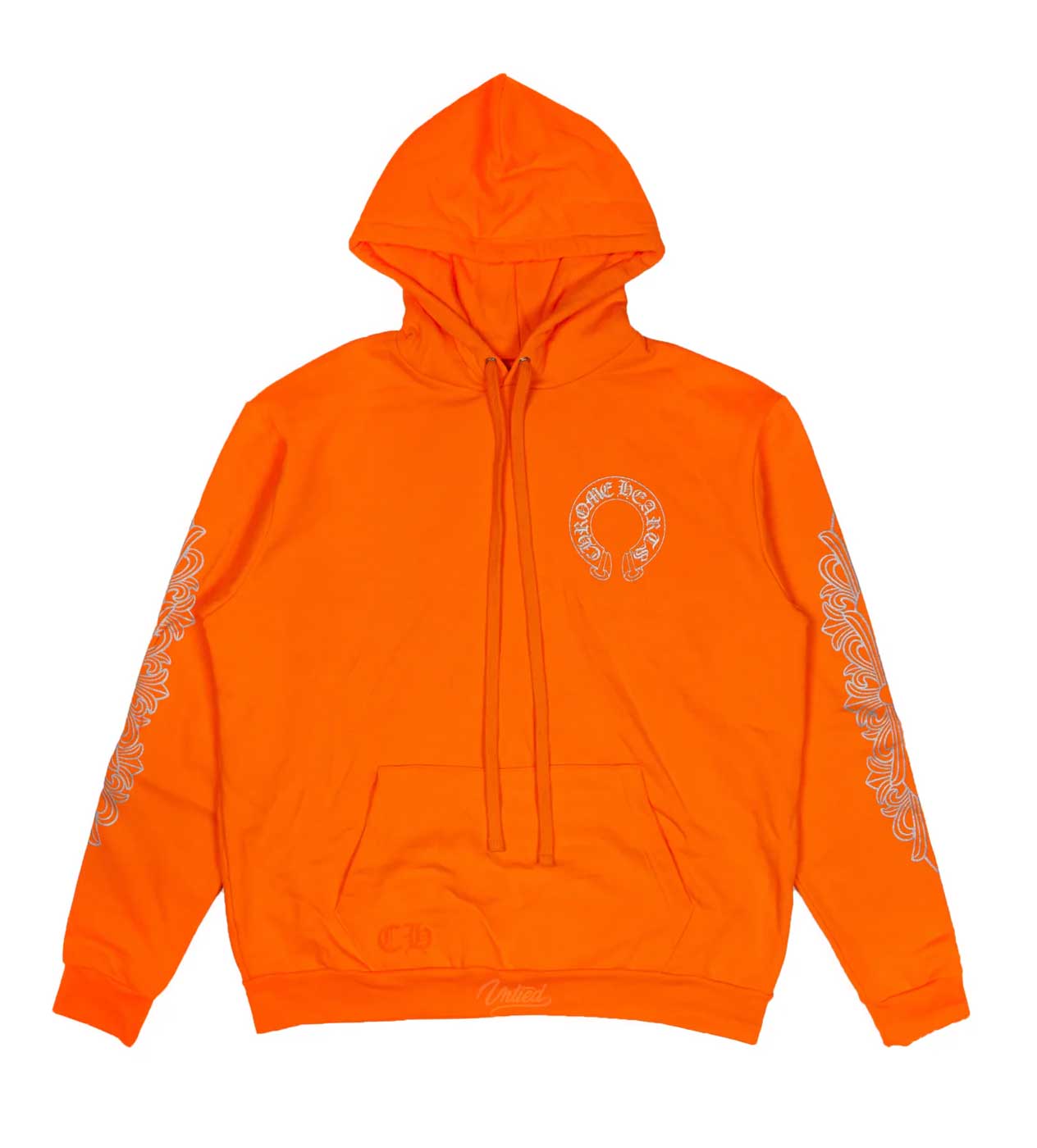 Chrome Hearts Ultra Miami Horseshoe Hoodie Orange/Silver front