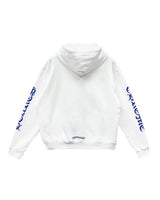 Chrome Hearts Vertical Logo Zip Up Hoodie White/Blue