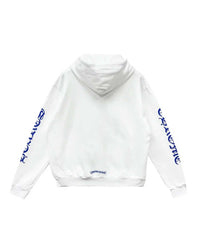 Chrome Hearts Vertical Logo Zip Up Hoodie White/Blue