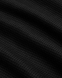 Corteiz HMP Classic Tank Top black, close-up of the ribbed waffle-knit fabric