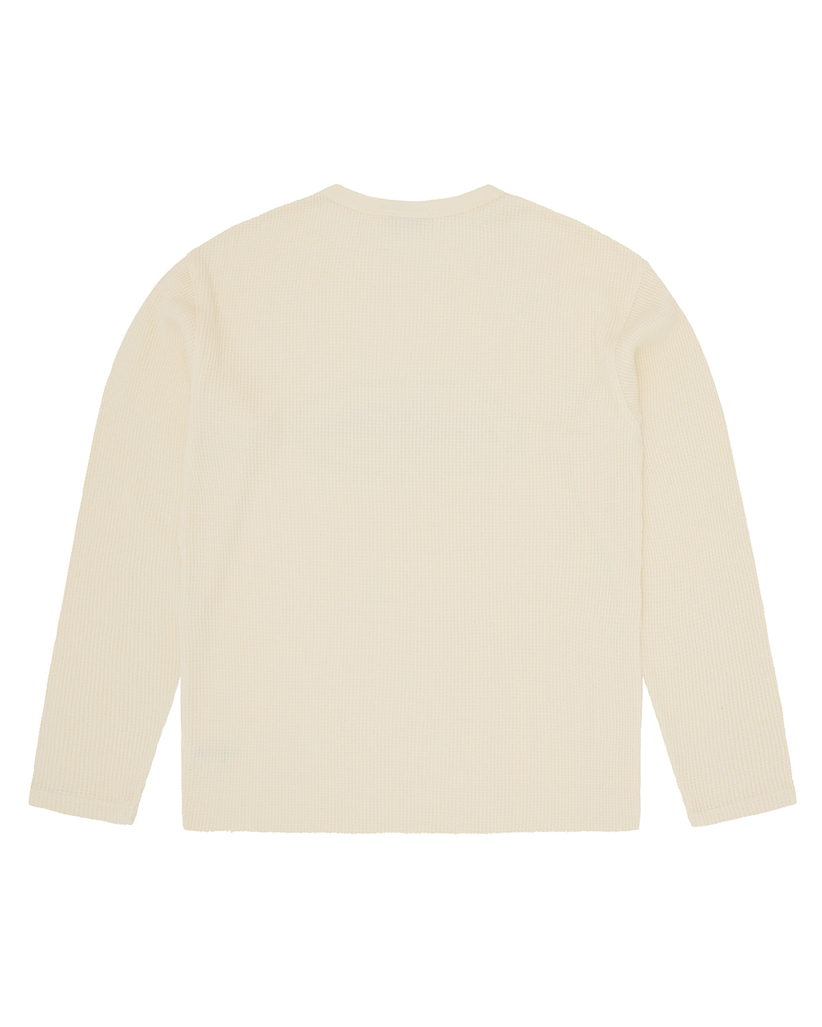 Corteiz Island Waffle Thermal cream, plain waffle-knit back with no graphic, back view