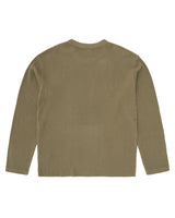 Corteiz Island Waffle Thermal olive, plain waffle-knit back with no graphic, back view