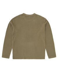 Corteiz Island Waffle Thermal olive, plain waffle-knit back with no graphic, back view