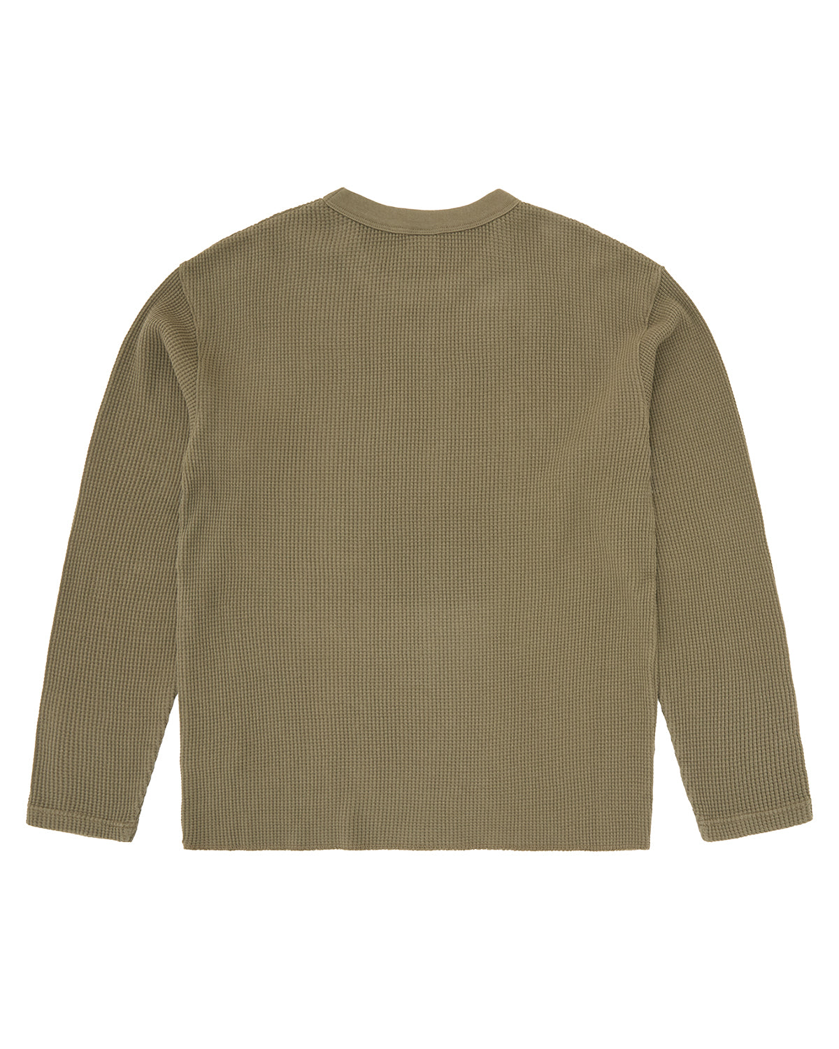 Corteiz Island Waffle Thermal olive, plain waffle-knit back with no graphic, back view