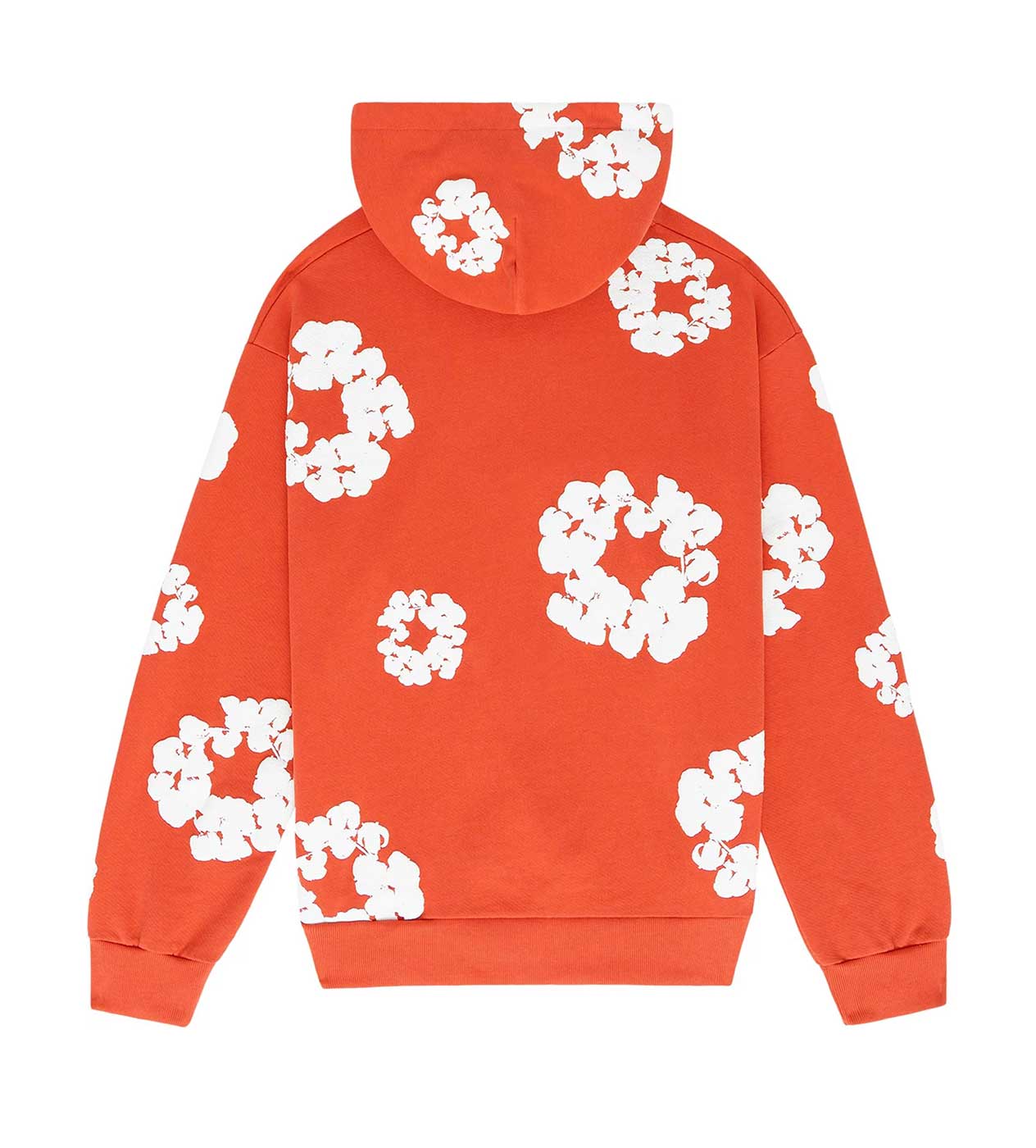 Denim Tears Orange Cotton Wreath Hoodie Back View