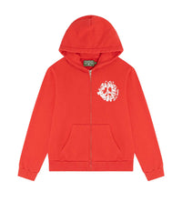 Denim Tears University Zip Hoodie Red front view