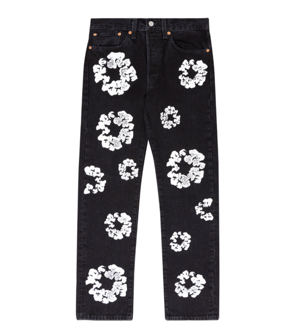 Denim Tears x Levi's Cotton Wreath Black Denim Jeans – Restock AR Denim Tears x Levi's Cotton Wreath Black Denim Jeans – Restock AR