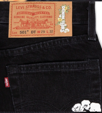 Denim Tears x Levi's Cotton Wreath Black Denim Jeans, Back Tag View