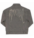 Revenge Embroidered Logo Denim Jacket Grey