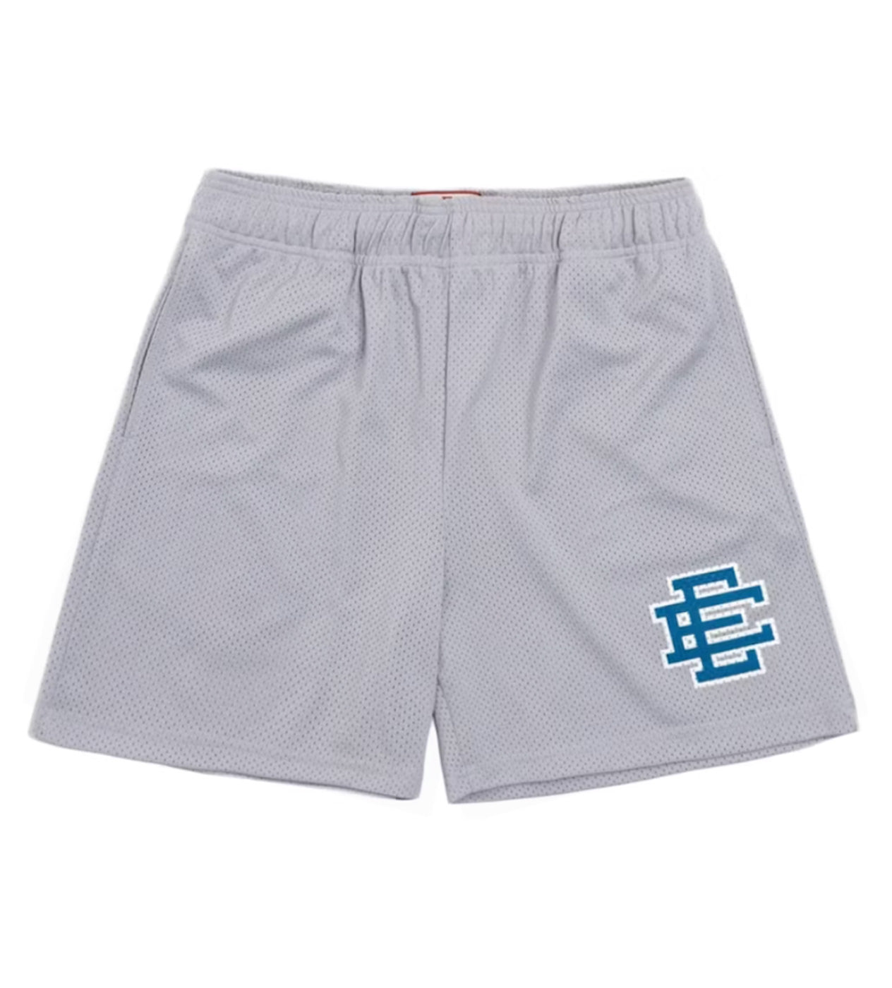 Eric Emanuel Blue Logo Shorts Grey front