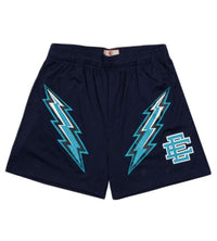 Eric Emanuel Light Blue Lightning Shorts Navy front