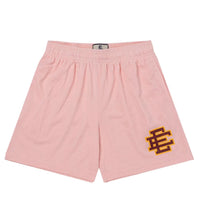 Eric Emanuel Red/Yellow Logo Shorts Pink front