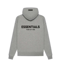 Essentials Dark Oatmeal Velvet Hoodie front view