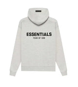 Essentials Light Oatmeal Velvet Hoodie Back view