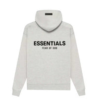 Essentials Light Oatmeal Velvet Hoodie Back view