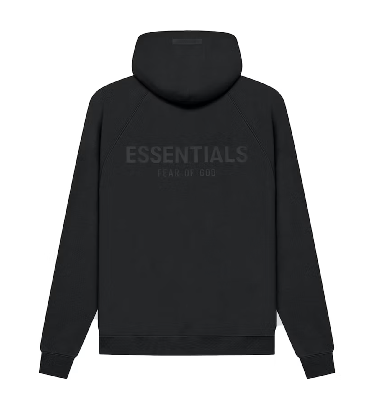 Essentials Black Hoodie Back Logo