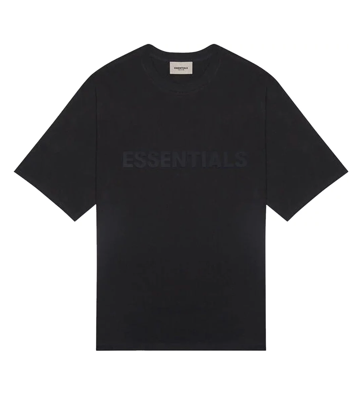 Essentials Black Tee Front Logo