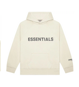 Essentials Cream Hoodie Front Logo