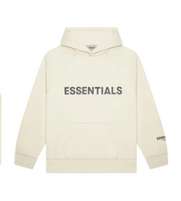 Essentials Cream Hoodie Front Logo