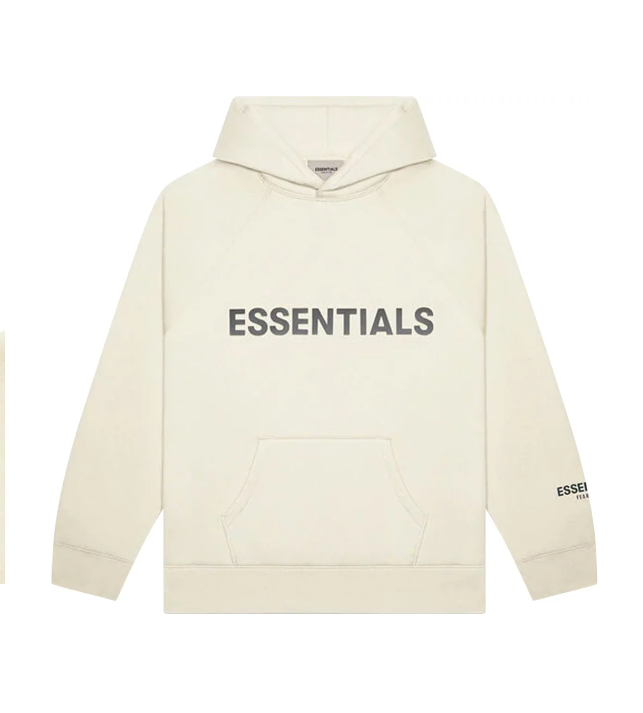 Essentials Cream Hoodie Front Logo