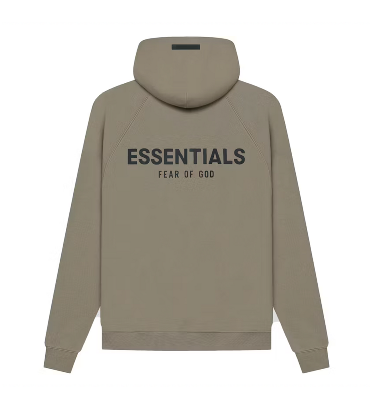 Essentials Rounded Hood Essentials Taupe Hoodie Back Logo – Restock AR