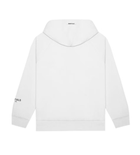 Essentials White Hoodie Front Logo