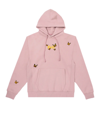 Felt Butterfly Fleece Hoodie Pink