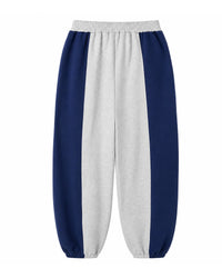 GV Gallery Bench Warmer Sweatpants grey, flat view of the color-block panels and elastic cuffs