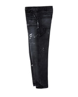 GV Gallery Blackberry Carpenter Pants black, side view showing the leg and distressing