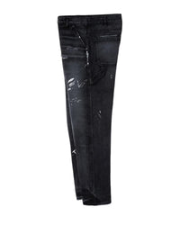 GV Gallery Blackberry Carpenter Pants black, side view showing the leg and distressing