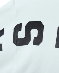 GV Gallery Blonde Hoodie white, close-up of the black block lettering on the back