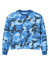 GV Gallery D Bacon Thermal L/S Tee blue, camo long sleeve with small red chest logo, front view