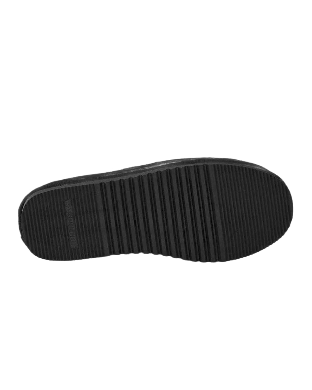 GV Gallery Deebo Slippers black, outsole view showing the ribbed rubber tread