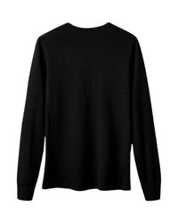 GV Gallery Jr High L/S Thermal black, back view, plain waffle-knit