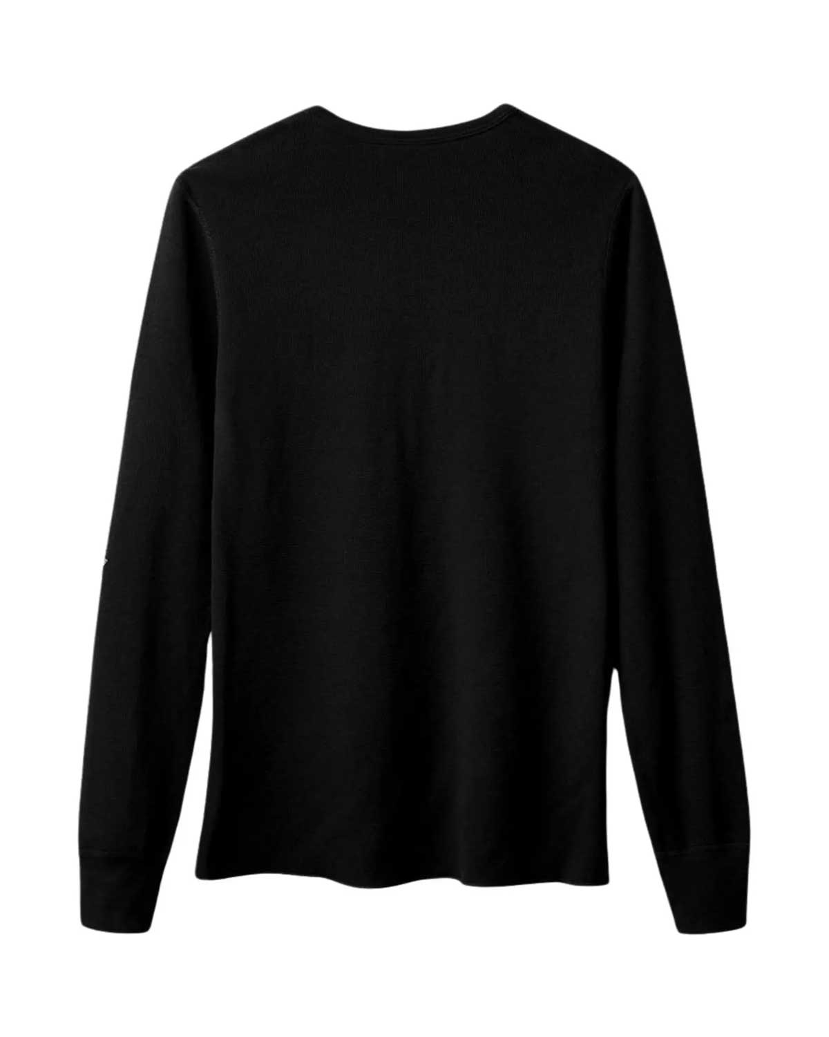 GV Gallery Jr High L/S Thermal black, back view, plain waffle-knit
