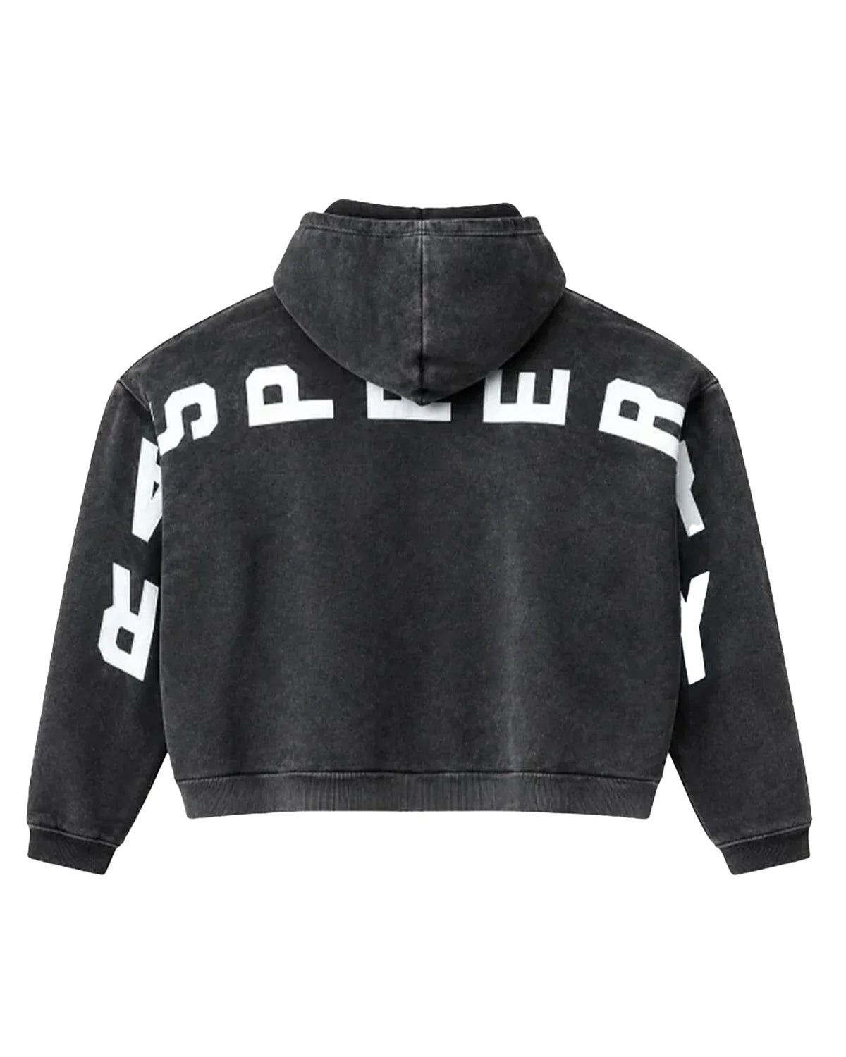 GV Gallery Mateo Sweatshirt washed black, oversized white lettering across the back, back view
