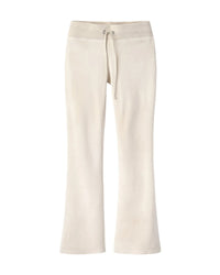 GV Gallery Pinkberry Velour Sweatpants cream, drawstring waist and flared leg, front view