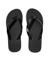 GV Gallery Pro Flip Flops black, textured footbed with white Raspberry logo strap, top view