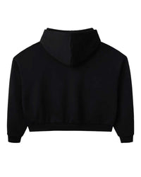 GV Gallery Raspberry Athletics Hoodie black, plain back view with hood and ribbed hem