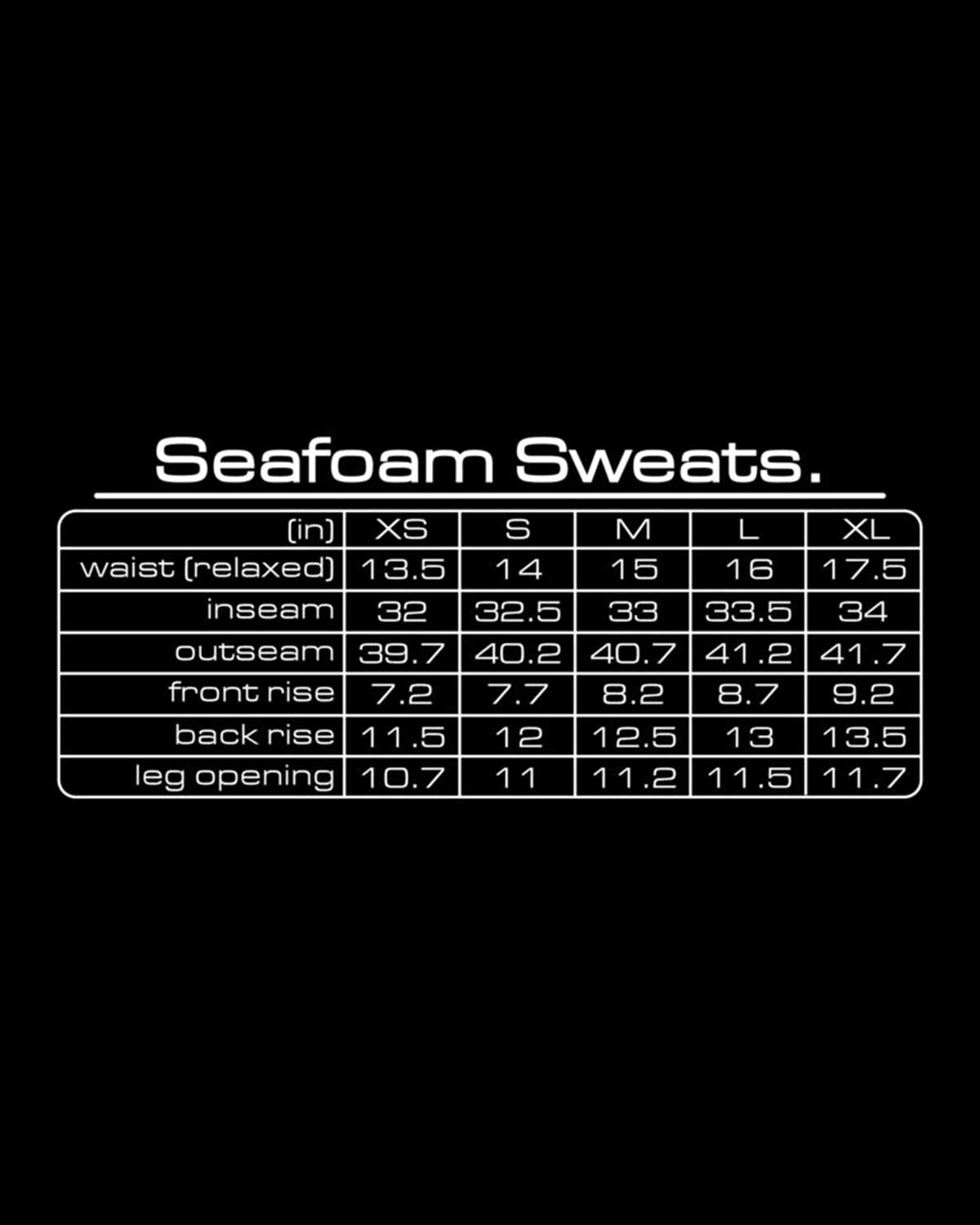GV Gallery Sun Valley Women's Sweatpants yellow size chart with measurements