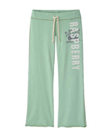GV Gallery Seafoam Women's Sweatpants teal, seafoam fleece sweatpants with a Raspberry leg print, front view