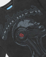 Godspeed Alexa II NG L/S Tee black, close-up detail view of the front graphic