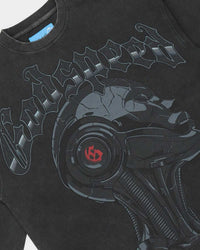 Godspeed Alexa II NG L/S Tee black, close-up detail view of the front graphic