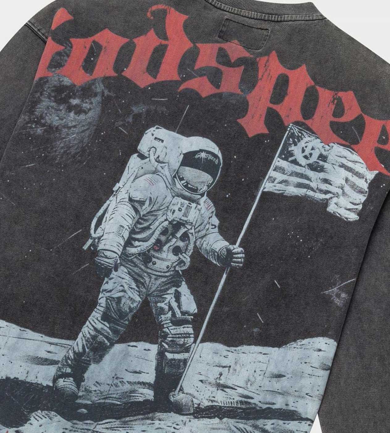 Godspeed Apollo 11 L/S Tee Washed Grey